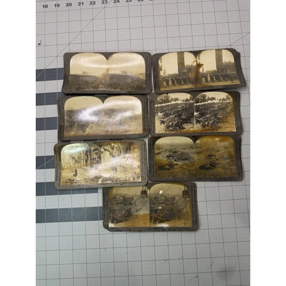 Lot of 7 Antique Keystone View Company Stereoview Cards